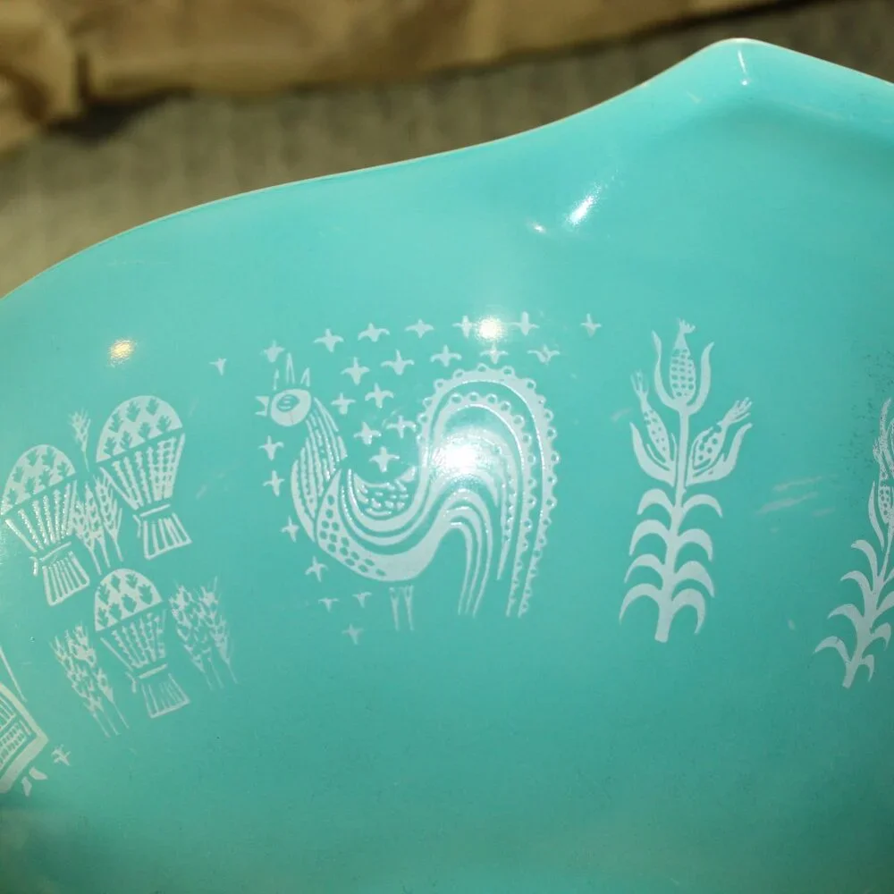 Vtg PYREX AMISH BUTTERPRINT Cinderella Mixing Nesting Bowl SET 441 442 443 444